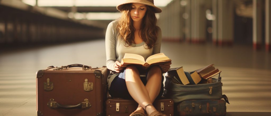 A person engrossed in a book, ready for a new beginning.