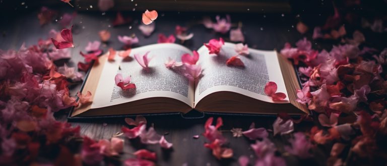 Book Covered in Flower Petals