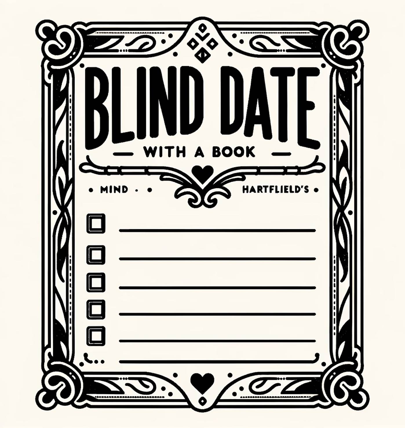 Blind Date With A Book Free Template - Antique