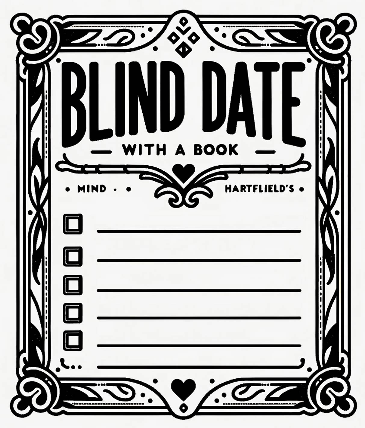 Blind Date With A Book Free Template - Olde