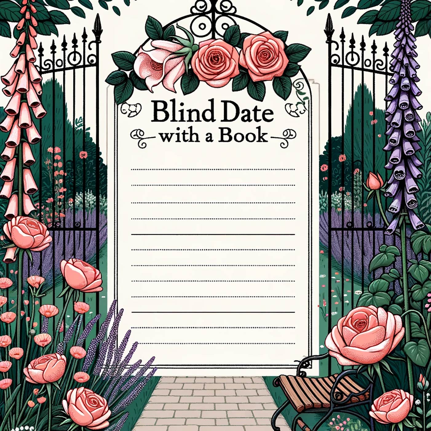 Blind Date With A Book Free Template - UK Floral