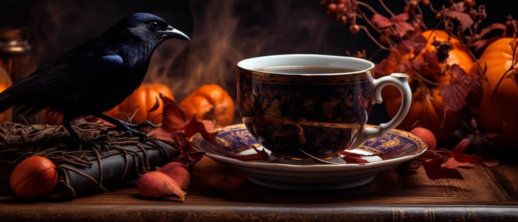 A Raven near tea in Autumn (Poe)