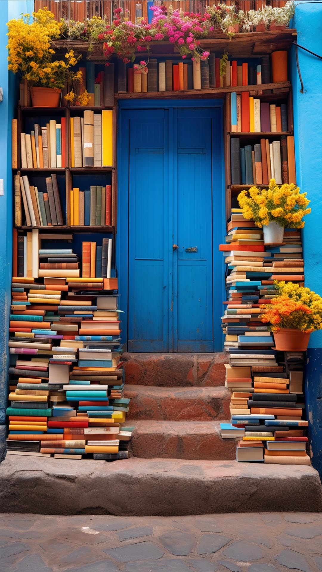 Door books wallpaper