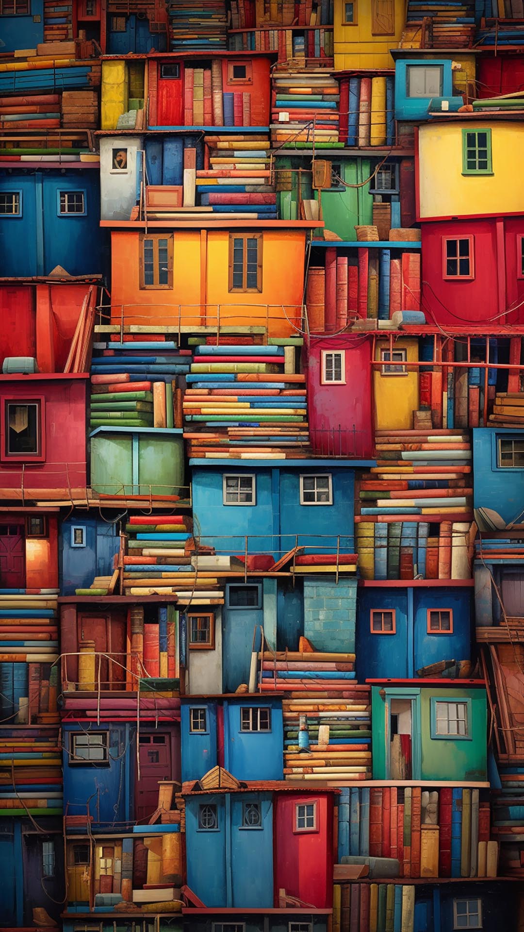 Crowded housing book wallpaper